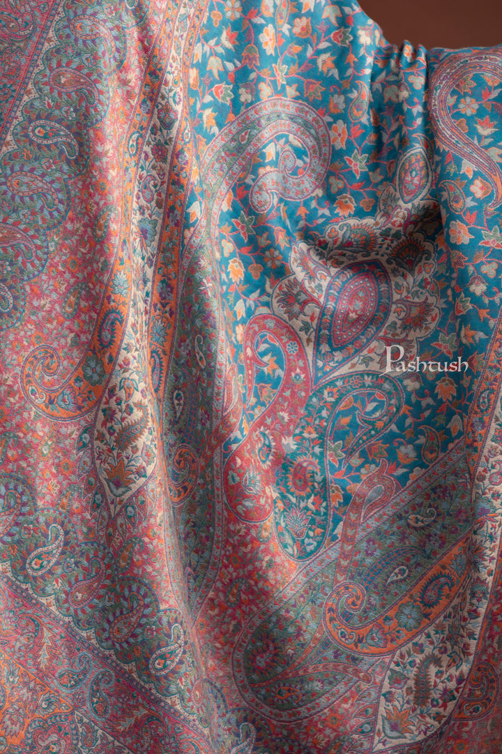 Pashtush India Womens Shawls Pashtush Womens Faux Pashmina Shawl, Ethnic Paisley Weave Design, Multicolour