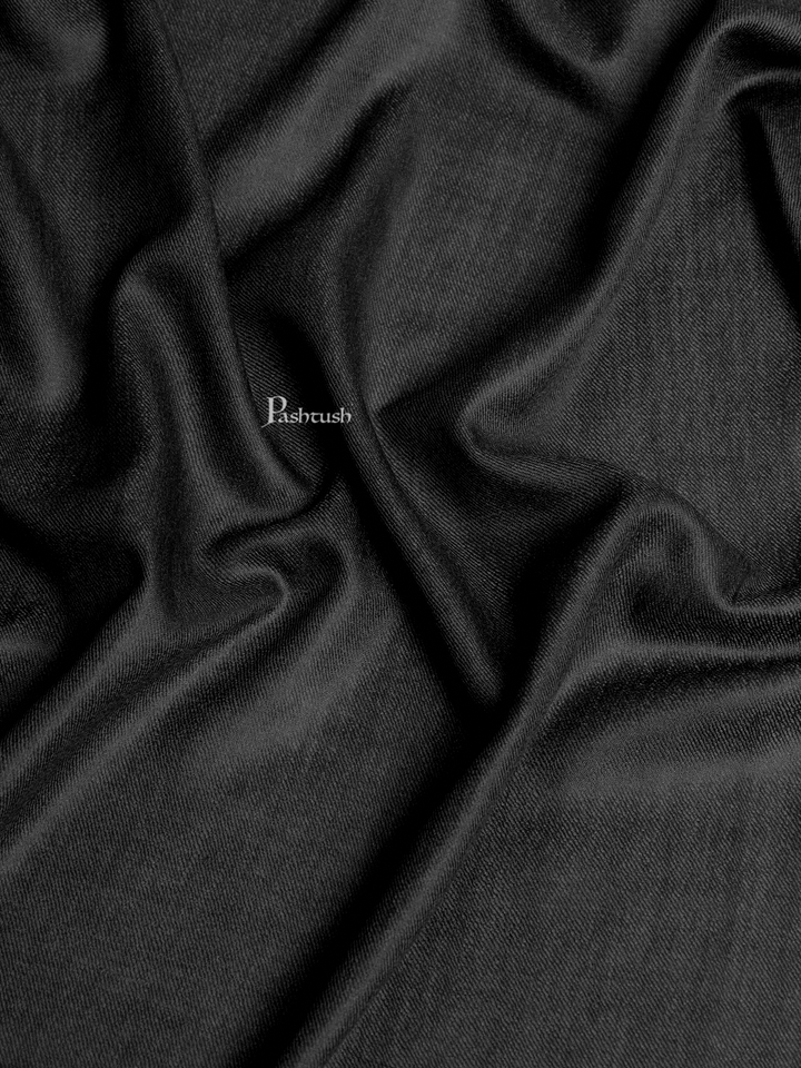 Pashtush India Womens Shawls Pashtush Womens Fine Wool Shawl, Extra Soft, Basics Solid, Black
