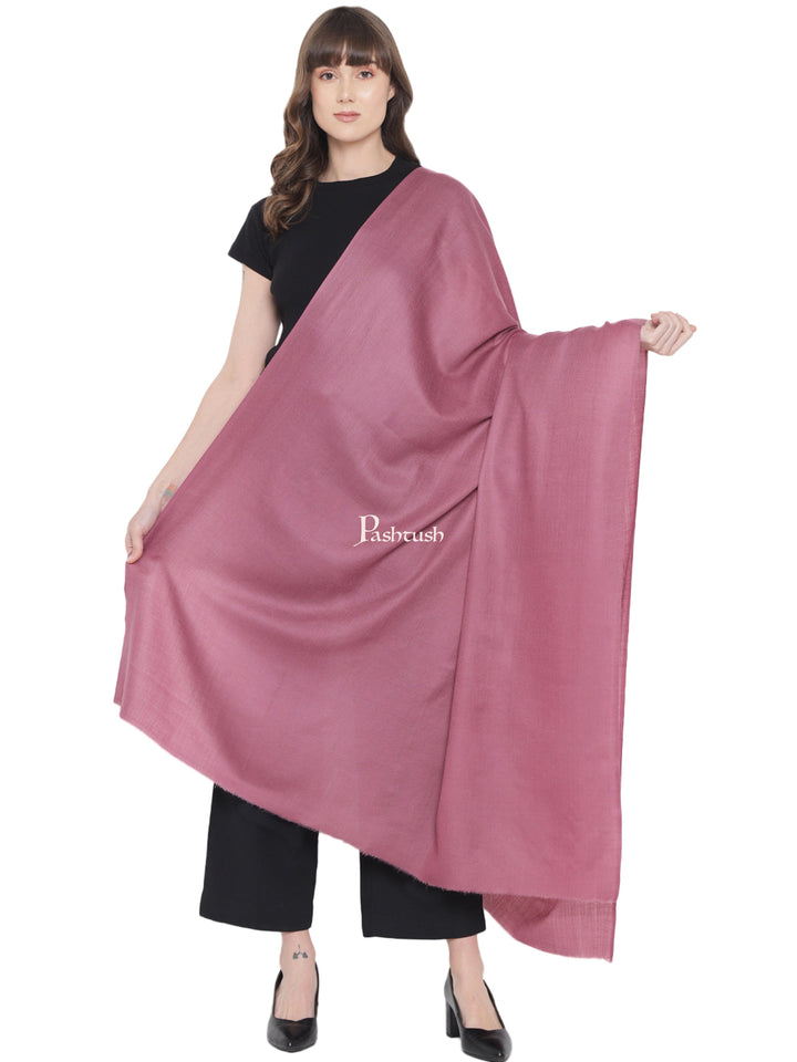 Pashtush India Womens Shawls Pashtush Womens Fine Wool Shawl, Extra Soft Warm - Light Weight, Solid Peel Lilac