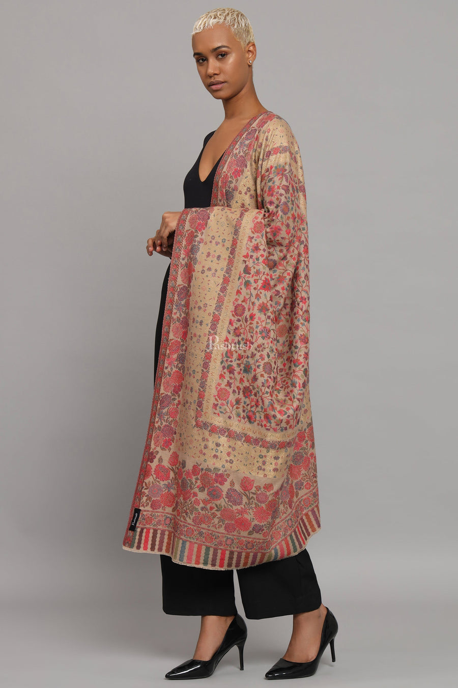 Shawls Collection Pashtush Womens Fine Wool Shawl, Twilight Collection, Woven With Metal ...