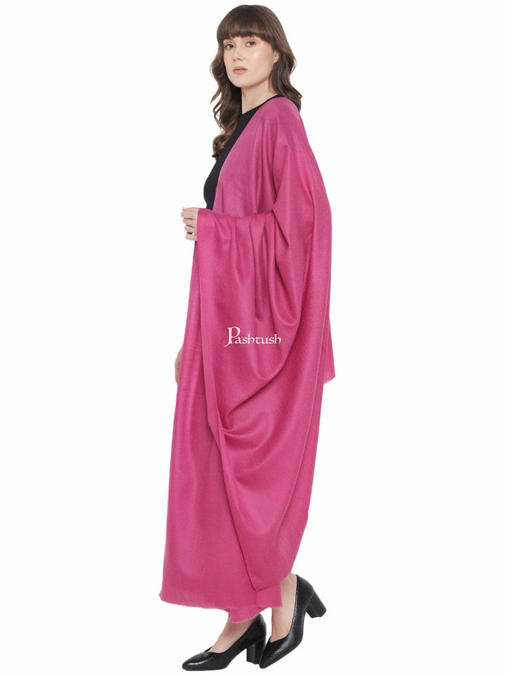 Pashtush India womens scarf and Stoles Pashtush Womens Fine Wool Stole, Solid Colour Weave, Fuschia