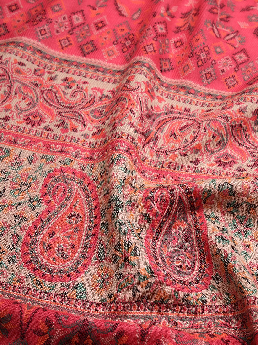 Pashtush India Womens Shawls Pashtush Womens Paisley Shawl, Rich Garden Aesthetic, Faux Pashmina, Pink