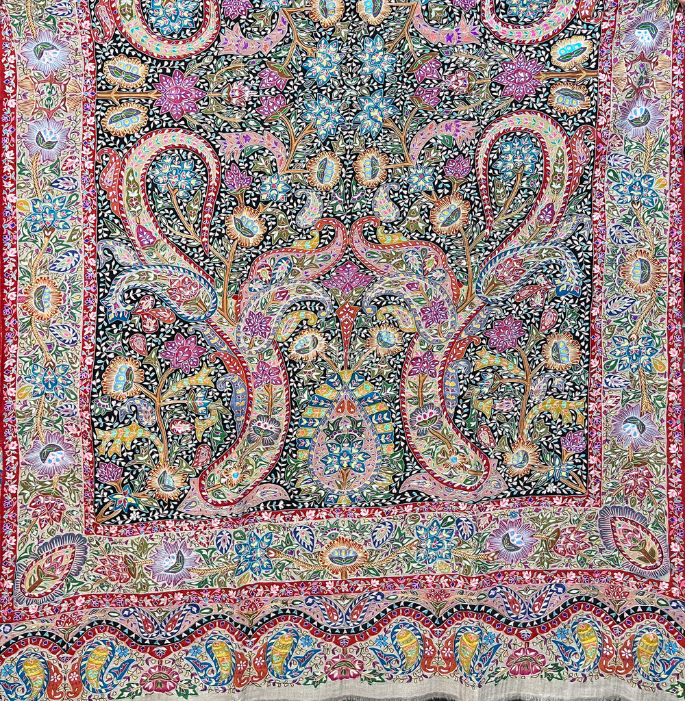 Pashtush India Womens Shawls Pashtush Womens Pashmina Shawl, Handmade Kalamkari, Multicoloured