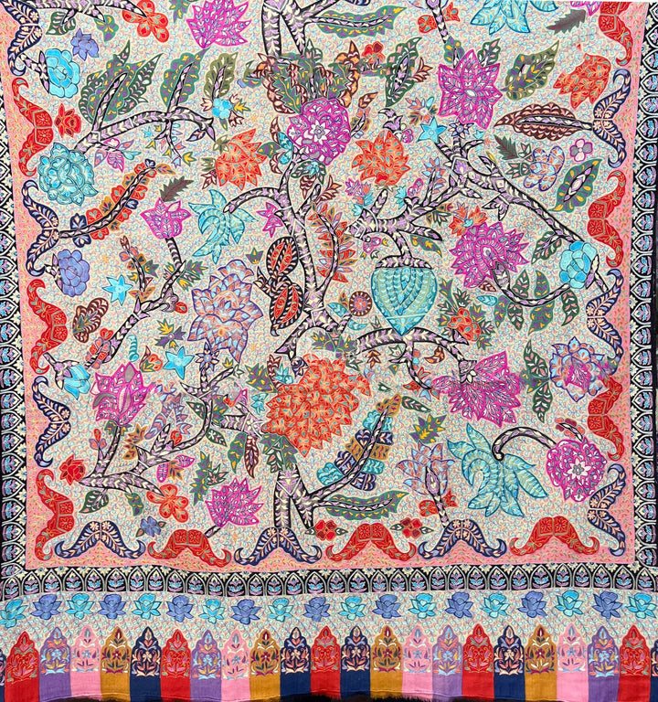 Pashtush India Womens Shawls Pashtush Womens Pashmina Shawl, Handmade Kalamkari, Multicoloured