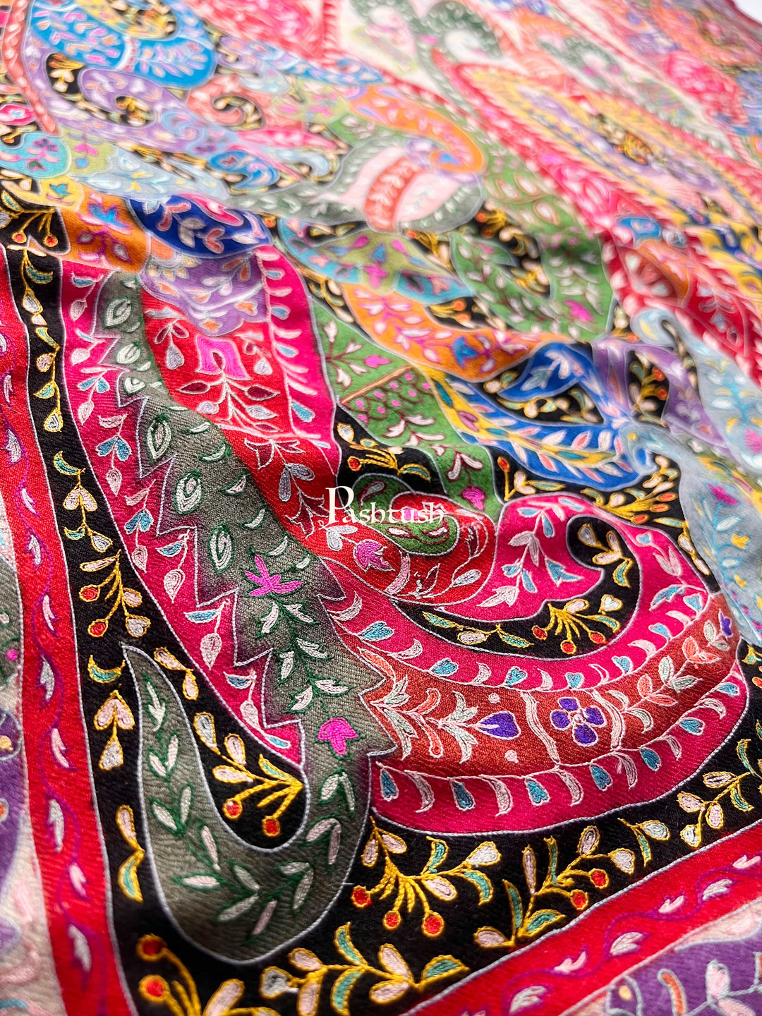 Pashtush India Womens Shawls Pashtush Womens Pashmina Shawl, Handmade Kalamkari, Multicoloured