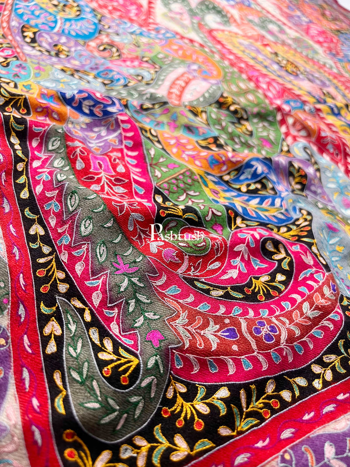 Pashtush India Womens Shawls Pashtush Womens Pashmina Shawl, Handmade Kalamkari, Multicoloured