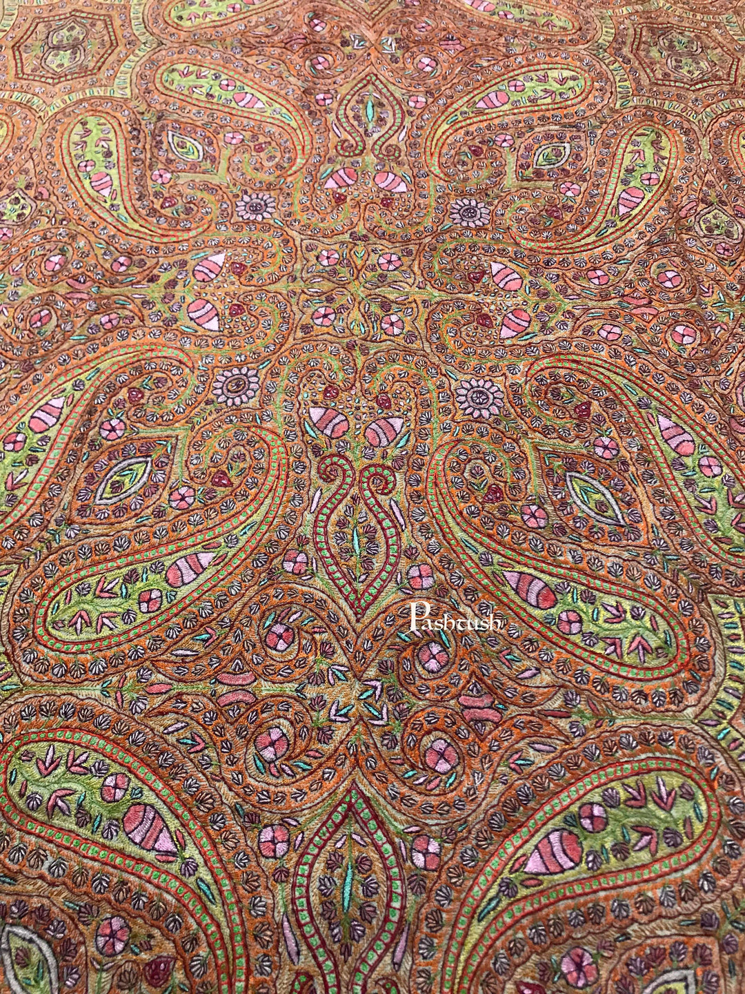 Pashtush India Womens Shawls Pashtush Womens Pashmina Shawl, Handwoven with Sozni Hand Embroidery