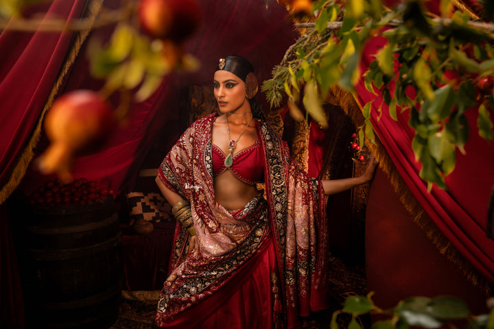 Pashtush India Womens Shawls Pashtush Womens Pashmina Shawl, With Kashmiri Tilla Embroidery, Hand Woven, Hand Embroidered