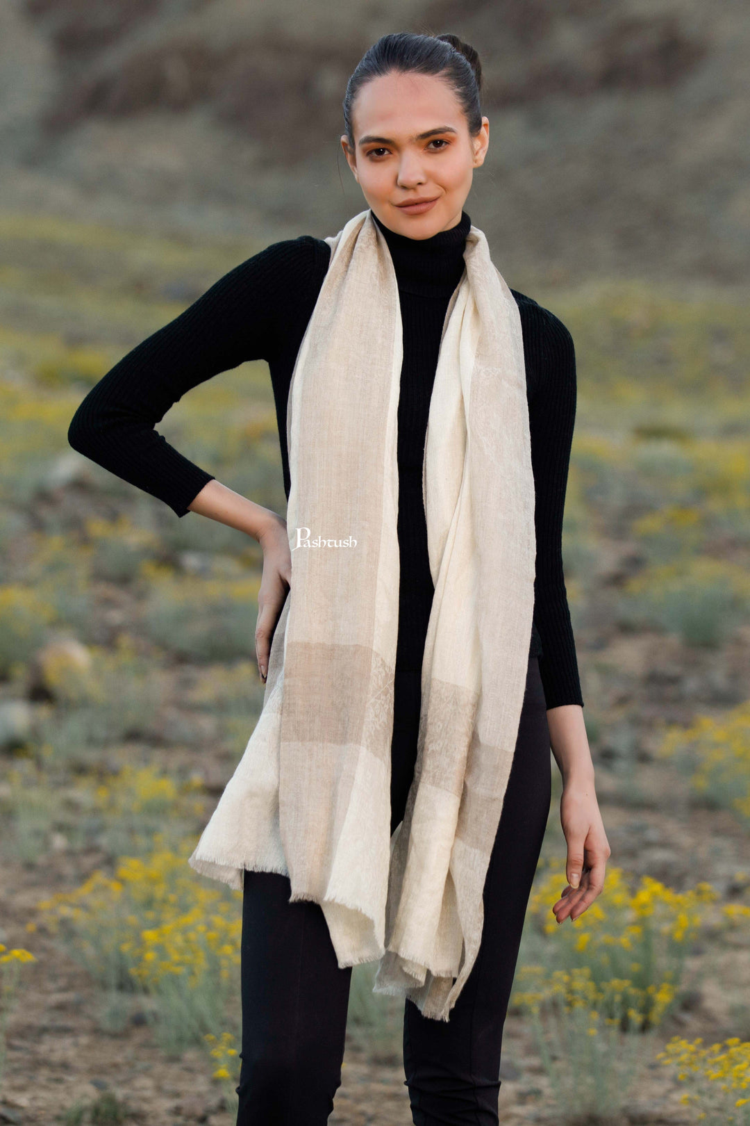 Pashtush Womens Pure Cashmere Scarf, Ultra Soft, Warm, Lightweight