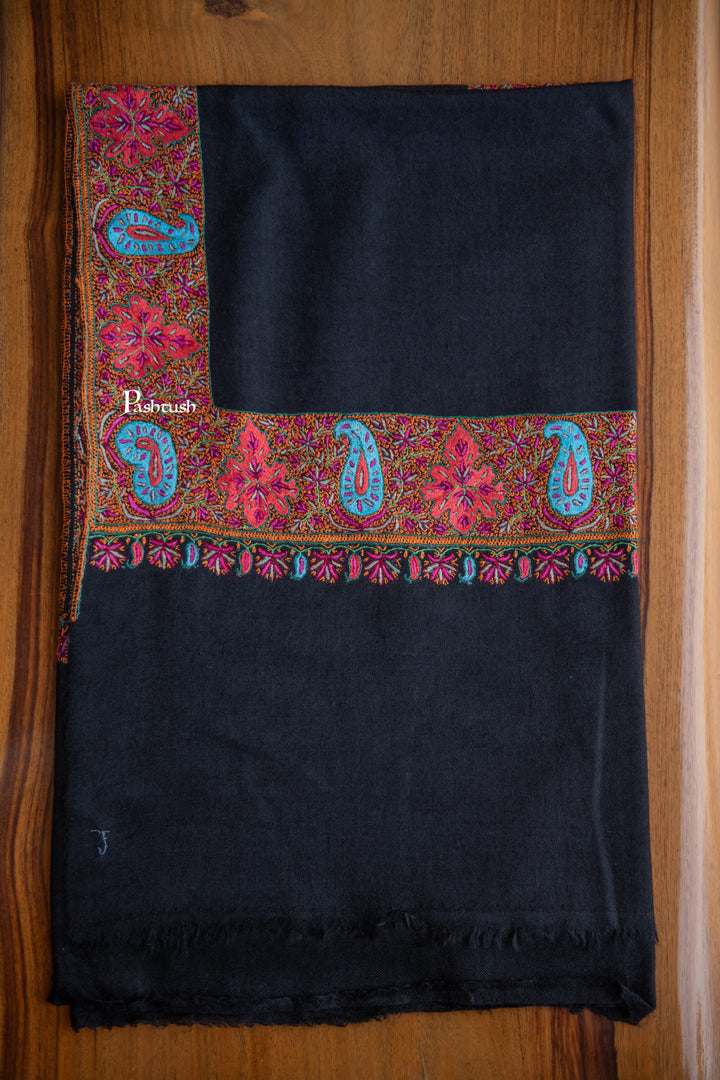 Pashtush India Womens Shawls Pashtush Womens Pure Pashmina Shawl, Black