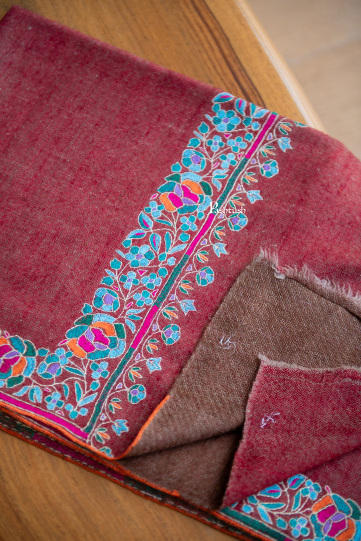 Pashtush India Womens Shawls Pashtush Womens Pure Pashmina Shawl, Maroon