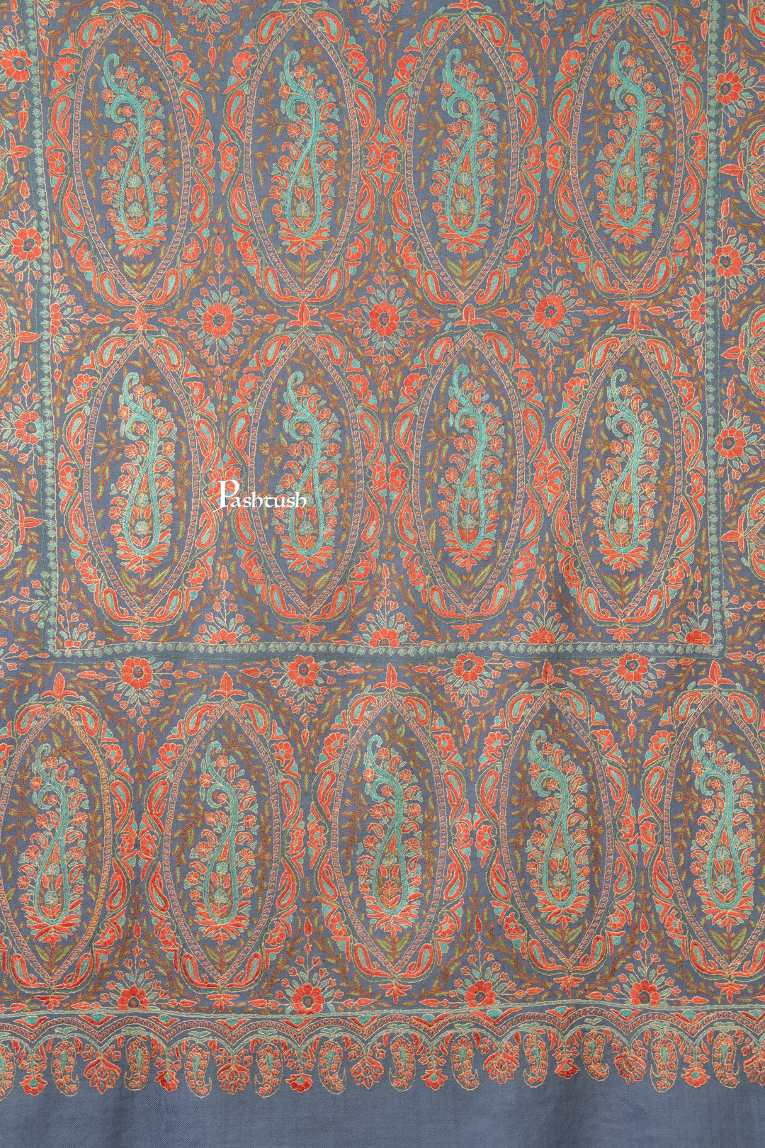 Pashtush India Womens Shawls Pashtush Womens Pure Pashmina Shawl, Muted Blue