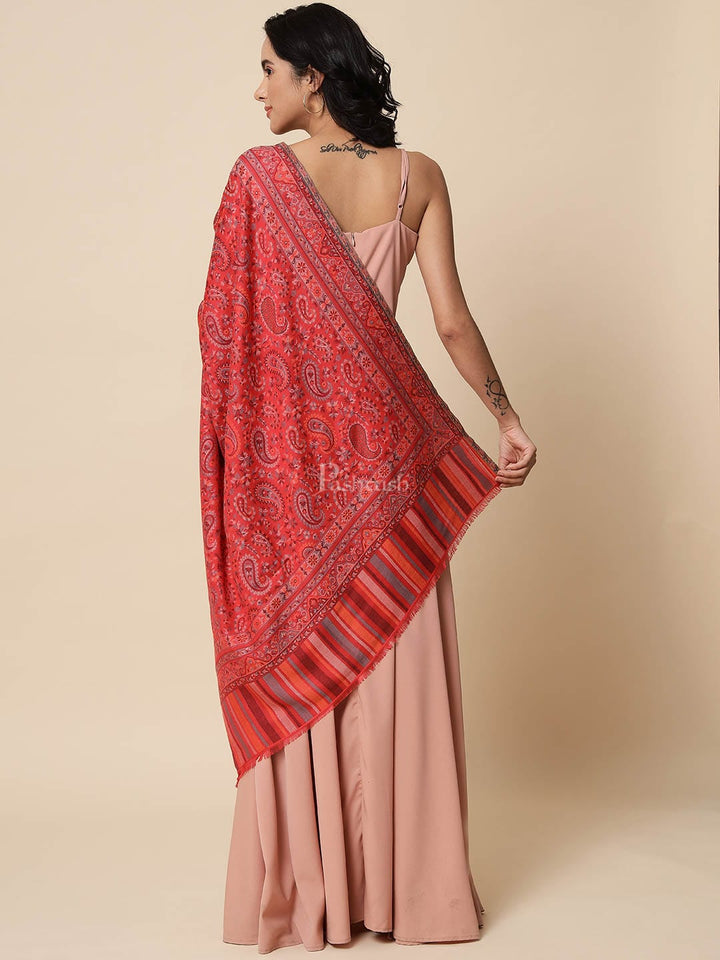 Pashtush India Womens Shawls Pashtush Womens Soft Bamboo Shawl, Embellished with Crystal Work, Pink