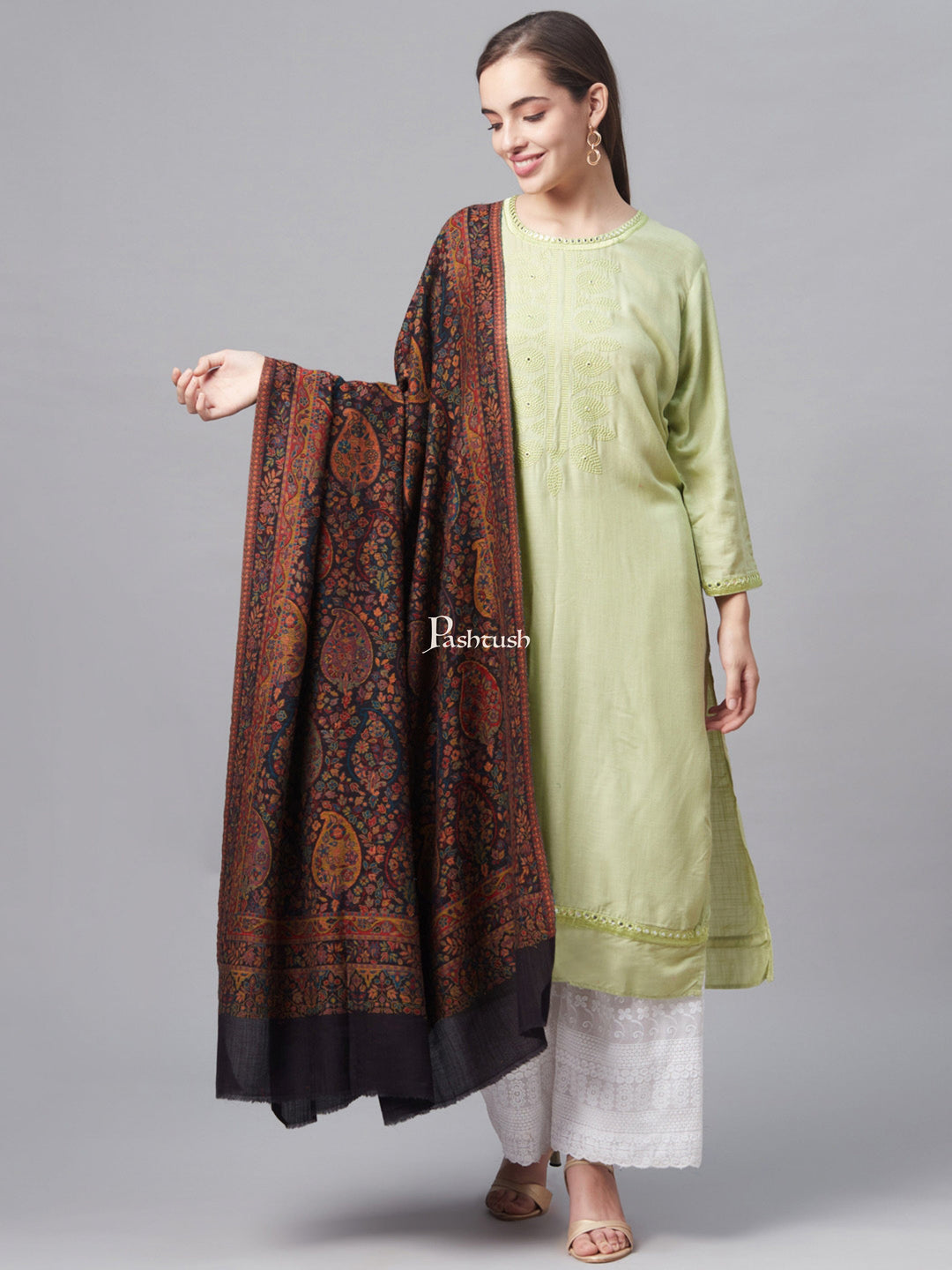 Pashtush India Womens Shawls Pashtush Womens Soft Ethnic Weave Shawl, Multicoloured