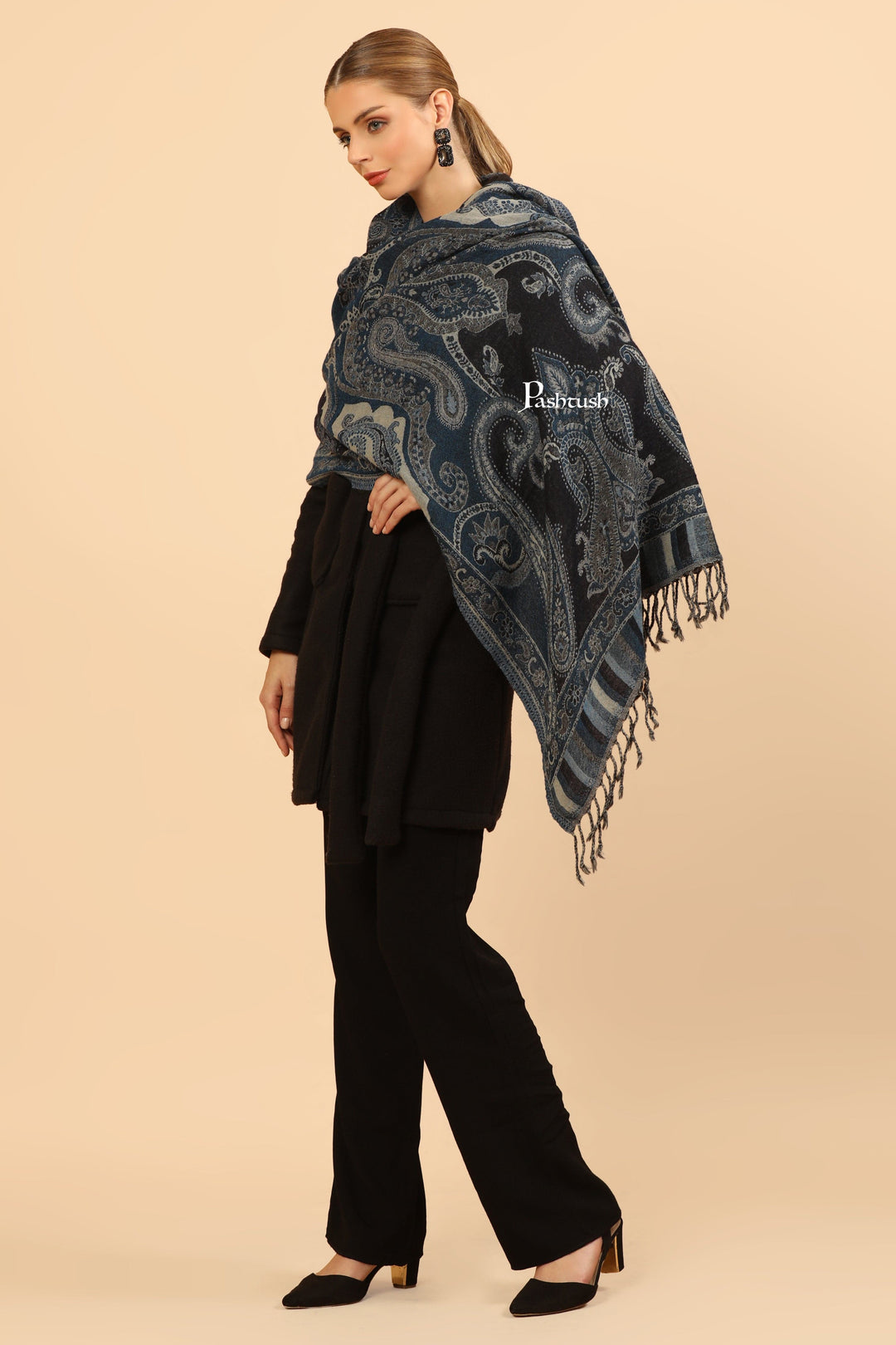 Pashtush India Womens Stoles Pashtush Womens Stole, Hand Embroidery Design, Multicolour