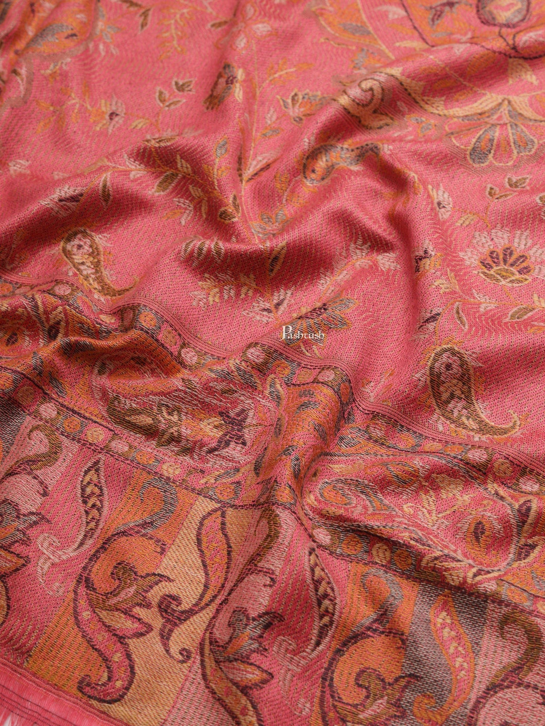 Pashtush India Womens Shawls Pashtush Womens Womens, Faux Pashmina, Paisley Woven Jamawar Woven, Rose