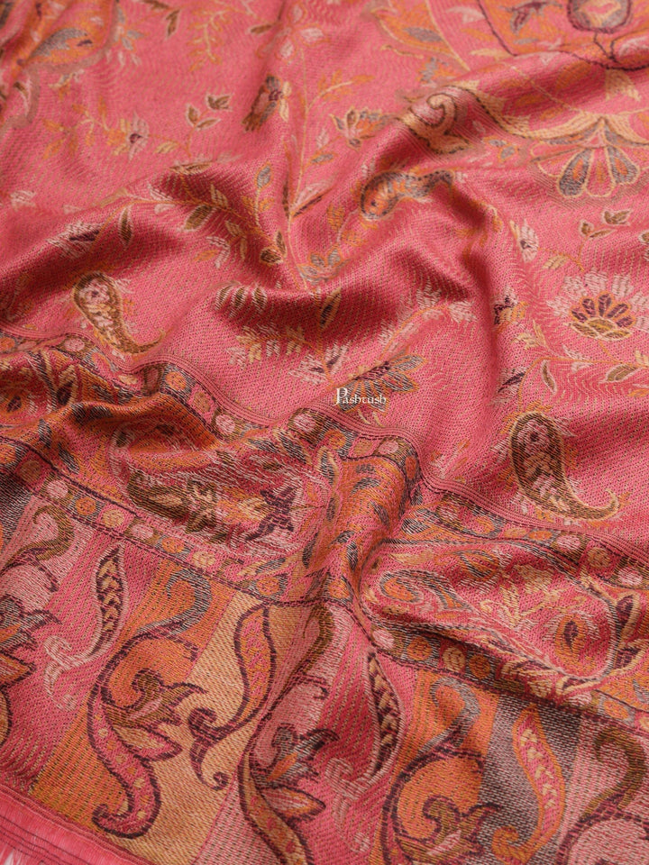 Pashtush India Womens Shawls Pashtush Womens Womens, Faux Pashmina, Paisley Woven Jamawar Woven, Rose