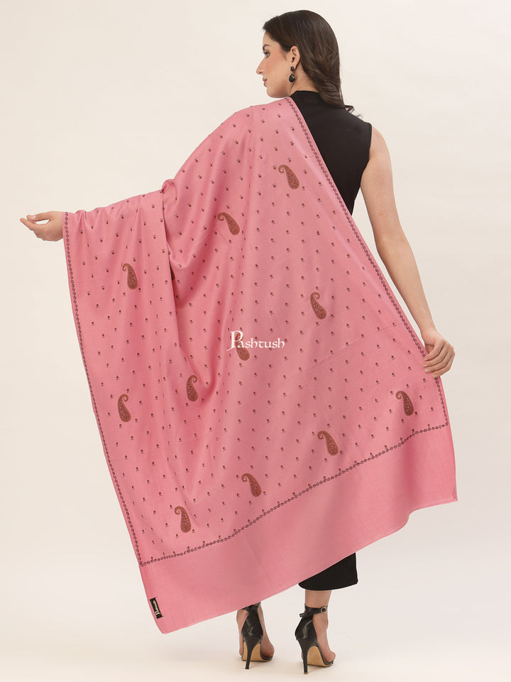 Pashtush India Womens Shawls Pashtush Womens Woollen Kashmiri Embroidery Shawl