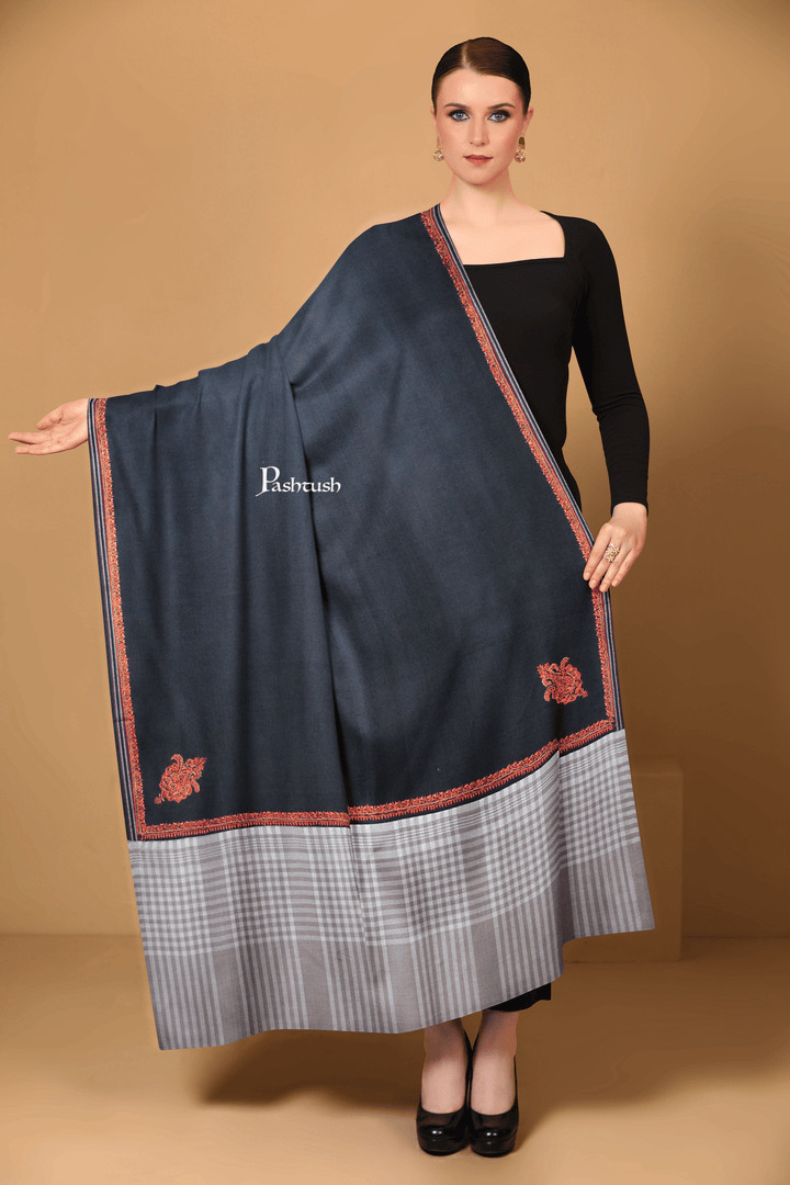 Pashtush India Womens Shawls Pashtush Womens Woollen Shawl,  Design, Black