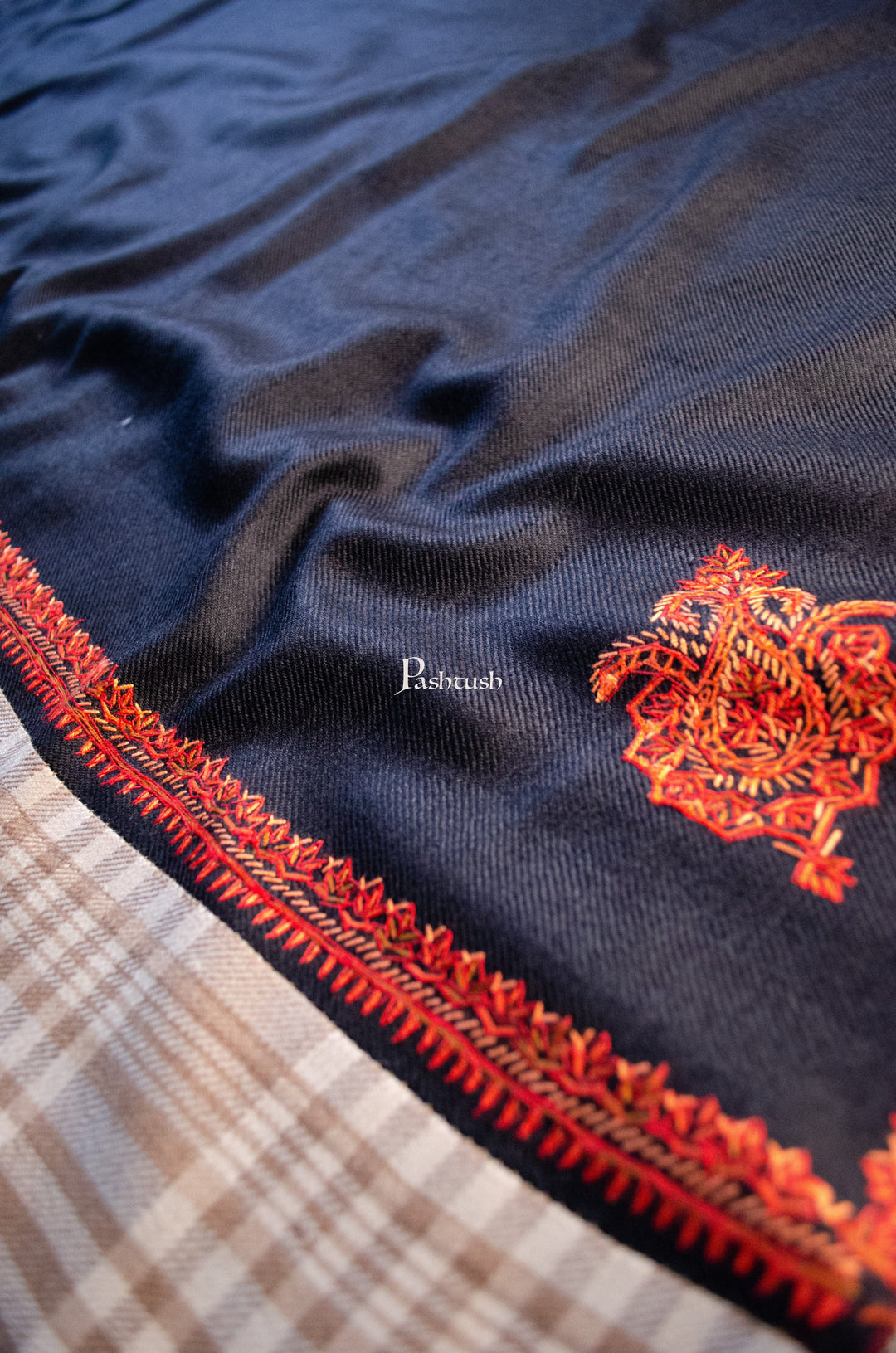 Pashtush India Womens Shawls Pashtush Womens Woollen Shawl,  Design, Black