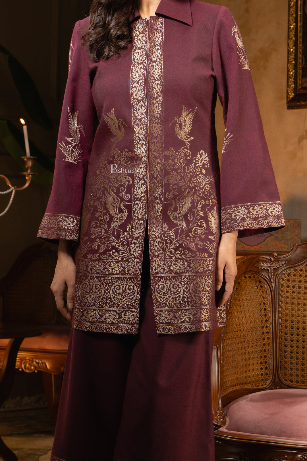Pashtush Shawl Store Dress Pashtush Womens Woven Dress, Twilight Design, Purple