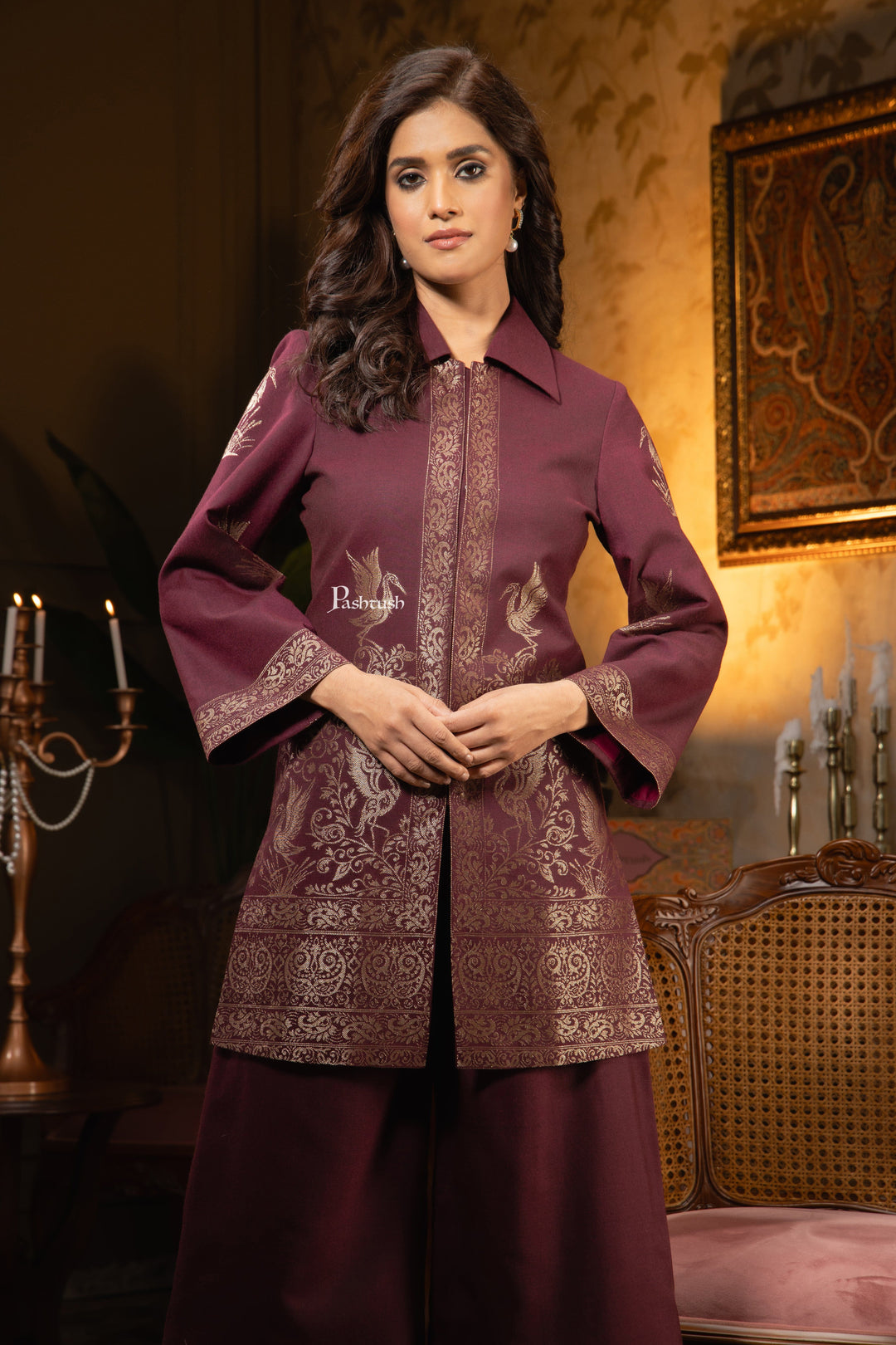 Pashtush Shawl Store Dress Pashtush Womens Woven Dress, Twilight Design, Purple