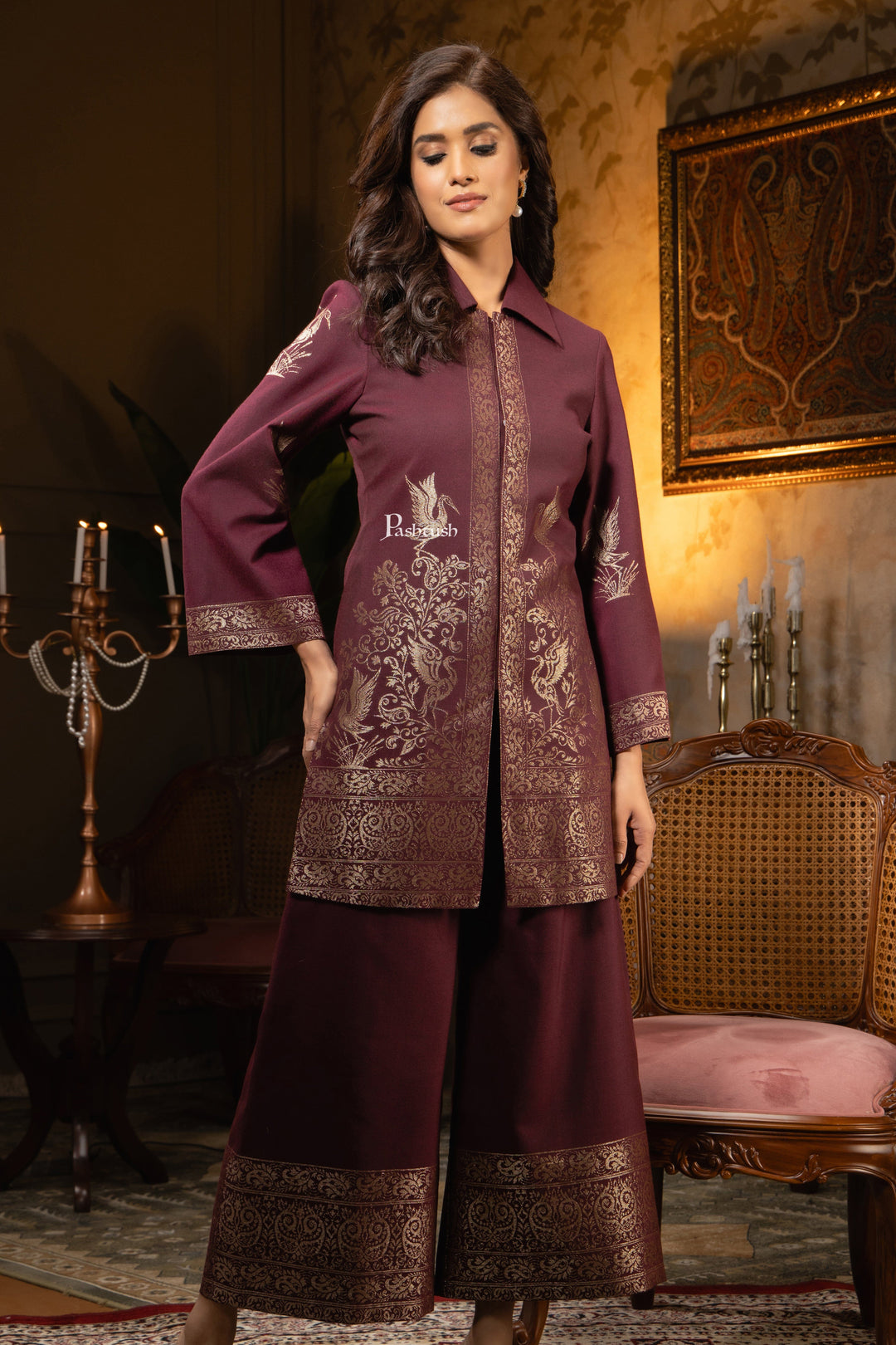 Pashtush Shawl Store Dress Pashtush Womens Woven Dress, Twilight Design, Purple