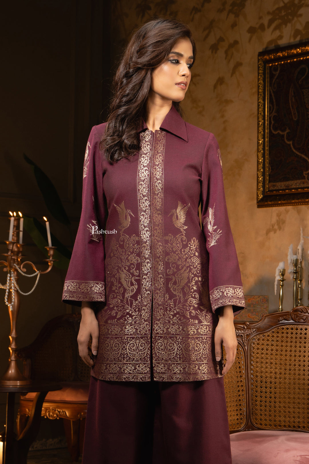 Pashtush Shawl Store Dress Pashtush Womens Woven Dress, Twilight Design, Purple