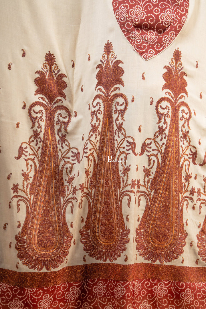 Pashtush Shawl Store Dress Pashtush Womens Woven Kaftan Dress, Embroidery Design, Beige