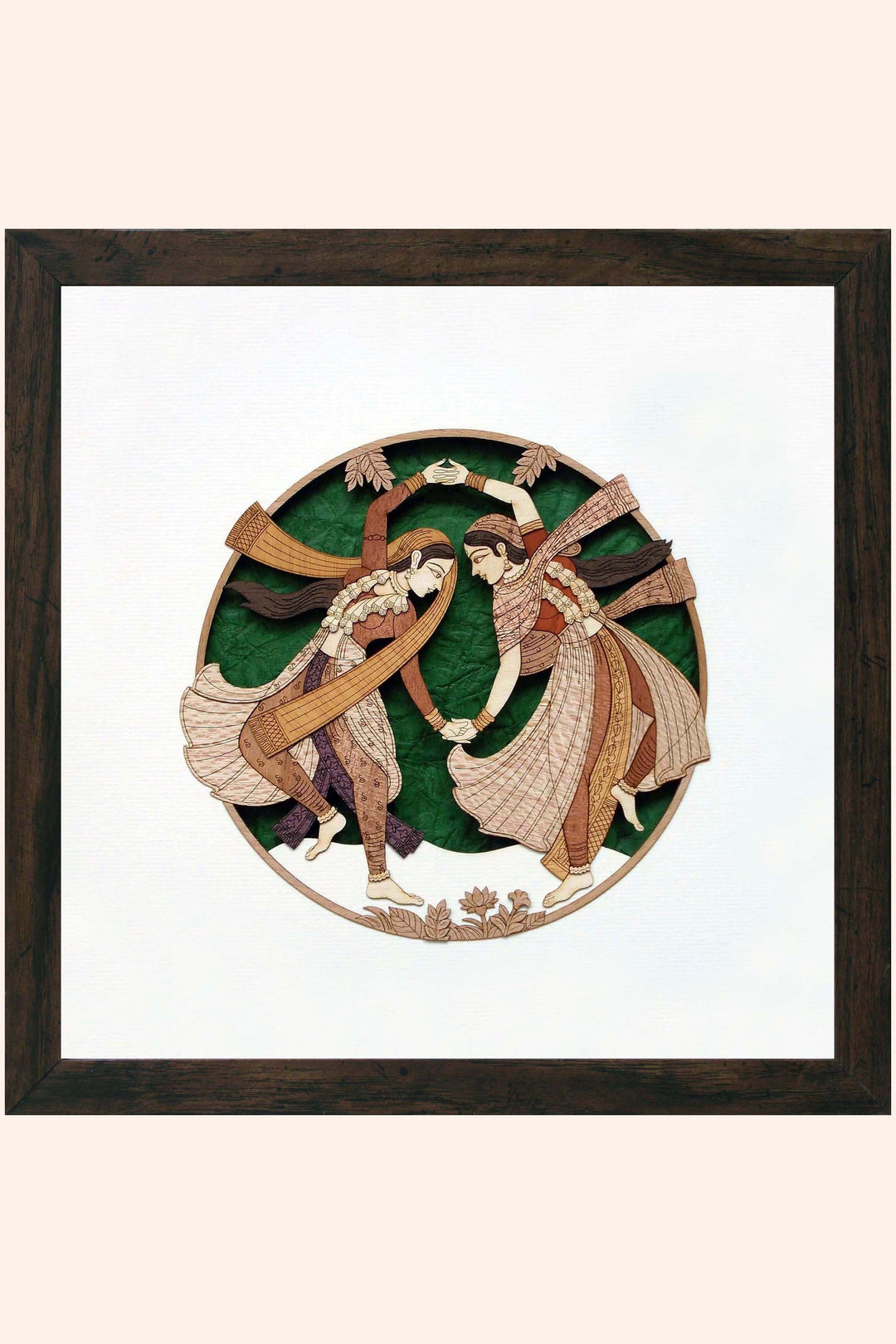 pashtush Artwork Pashtush Wooden Artwork, The Royal Dancers of Court, Intricately Crafted Using Natural Coloured Wood