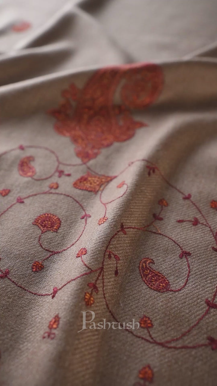 Pashtush Womens Embroidery Shawl, Large And Warm