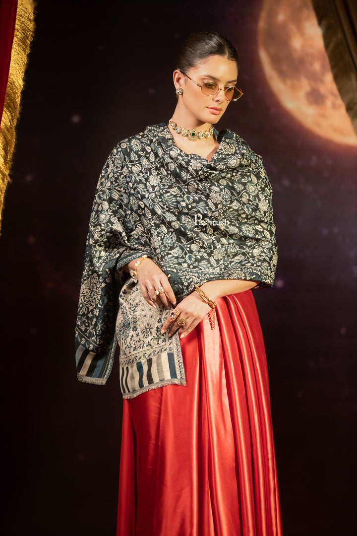 Pashtush Womens Faux Pashmina Shawl, Paisley Weave Design, Multicolour