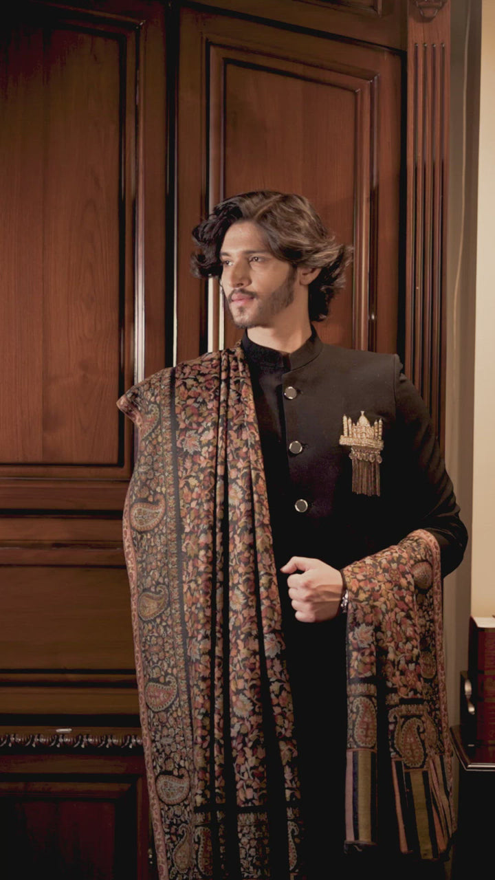 Pashtush Mens Ethnic Shawl, Mens Lohi , Full Size, Fine Wool