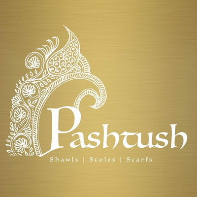 Pashtush India Rich Black Mens Fine Wool Jacquard Scarf - Rich Black
