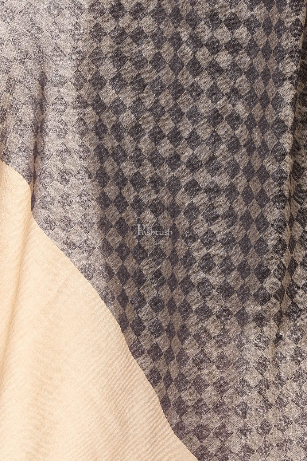 Pashtush India Womens Stoles and Scarves Scarf Pashtush Fine Wool Luxury Striped Design Scarf, Stole, Weaving Design - Black