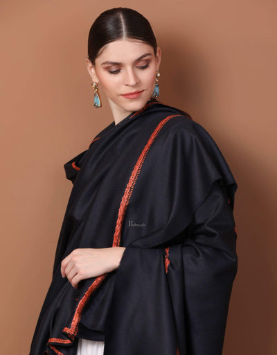 Pashtush India 100x200 Pashtush Kashmiri 100% Hand Embroidery Shawl - Kingri design