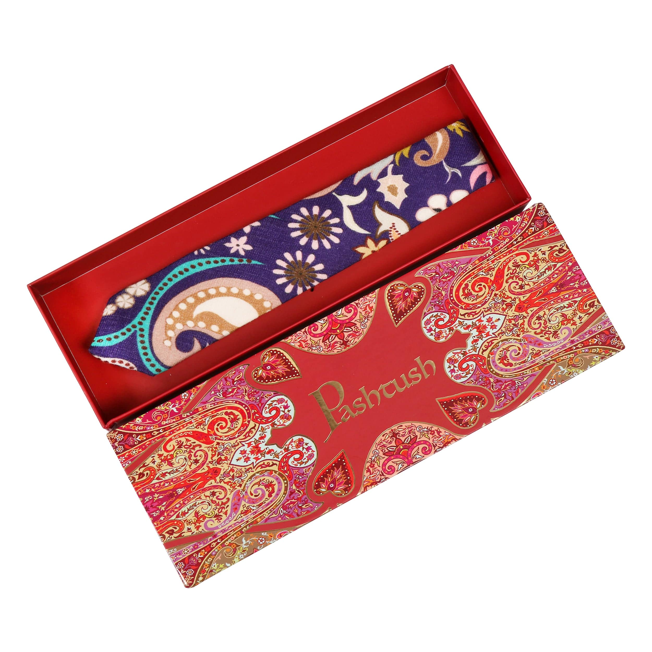 Pashtush India Mens Neckties Ties for Men Pashtush mens 100% Pure Wool with Woolmark Certificate tie, Printed design, Multicolour