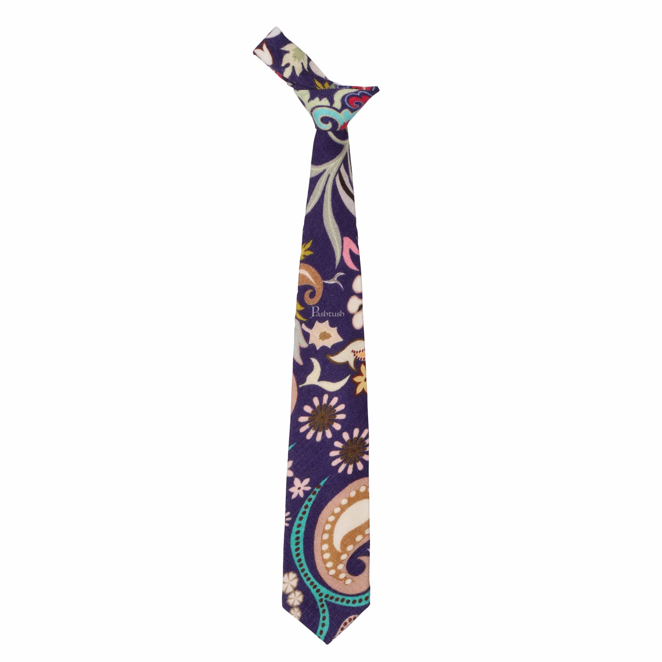 Pashtush India Mens Neckties Ties for Men Pashtush mens 100% Pure Wool with Woolmark Certificate tie, Printed design, Multicolour