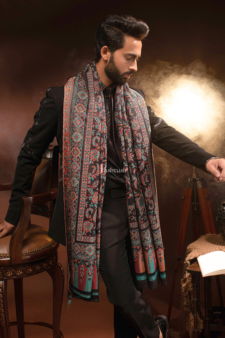 Pashtush India Mens Scarves Stoles and Mufflers Pashtush Mens Bamboo Stole, Ethnic design, Multicolour