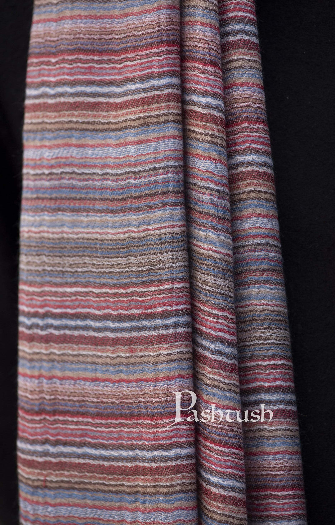 Pashtush India 70x200 Pashtush Mens Cashmere - Wool, Reversible Muffler, Greyed Hues