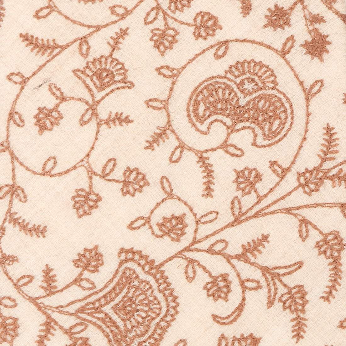 Pashtush India Tie Pashtush Mens Embroidered Necktie, Wool, Paisley Design, Beige