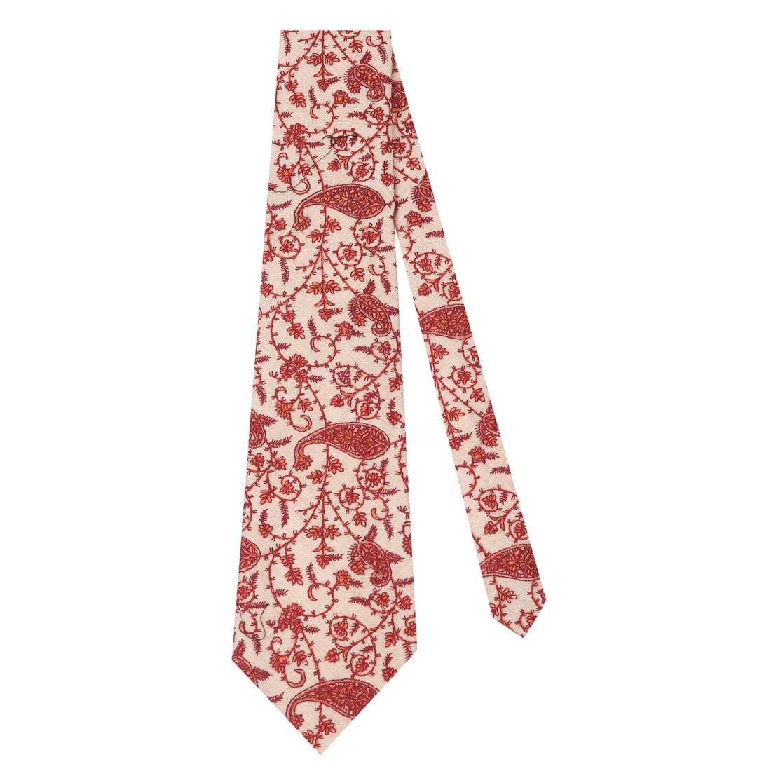 Pashtush Shawl Store Tie Pashtush Mens Embroidered Necktie, Pashmina and Wool, Paisley Design, Free Size, beige