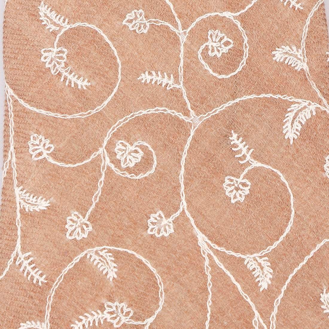 Pashtush Shawl Store Tie Pashtush Mens Embroidered Necktie, Pashmina and Wool, Paisley Design, Free Size, Taupe