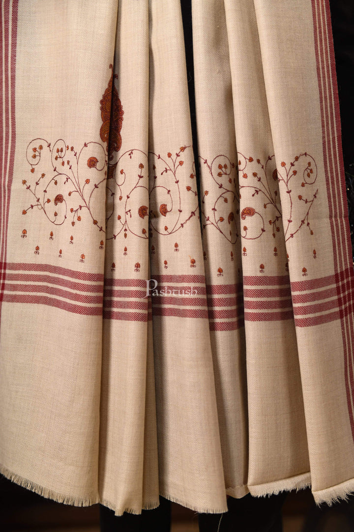 Pashtush India 114x228 Pashtush Mens Embroidery Shawl, Large and Warm