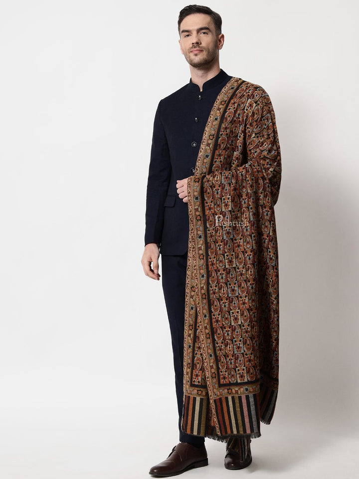 Pashtush India Mens Shawls Gents Shawl Pashtush Mens Ethnic Shawl, Mens Lohi , Full Size, Fine Wool