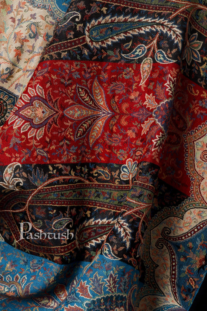 Pashtush India 0 Pashtush Mens Ethnic Stole, Multicoloured, Faux Pashmina