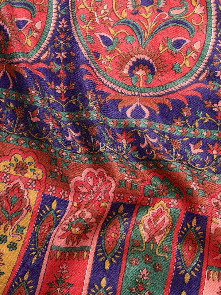 Pashtush India Mens Scarves Stoles and Mufflers Pashtush mens Extra Fine Wool shawl,  Printed Palla design, Multicolour