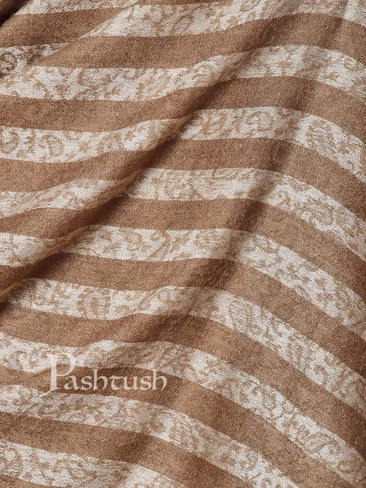Pashtush India 70x200 Pashtush Mens Fine Wool Stole, With Self Weave, Bruges Brown