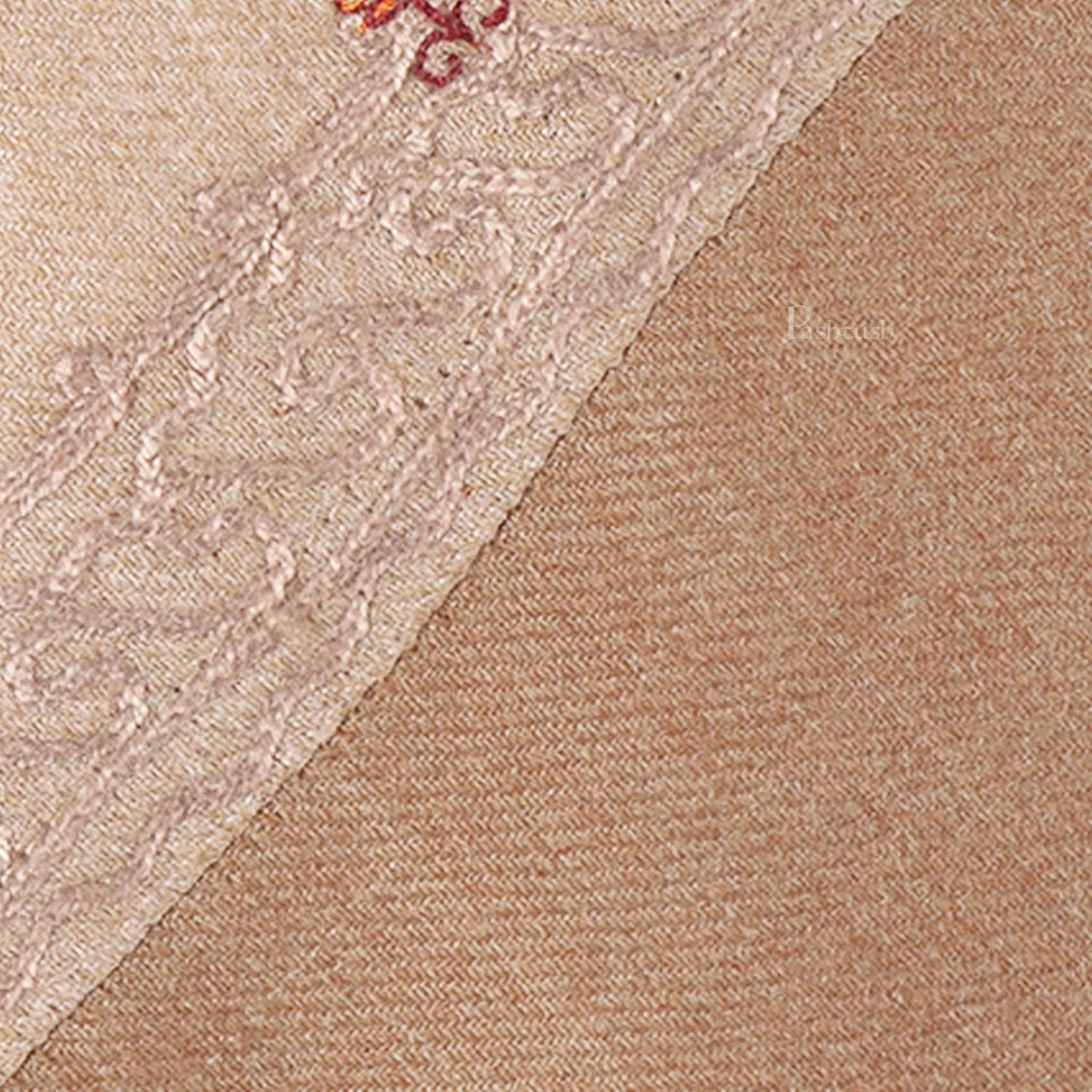 Pashtush India Mens Neckties Ties for Men Pashtush mens Fine Wool tie, Embroidered design, Beige