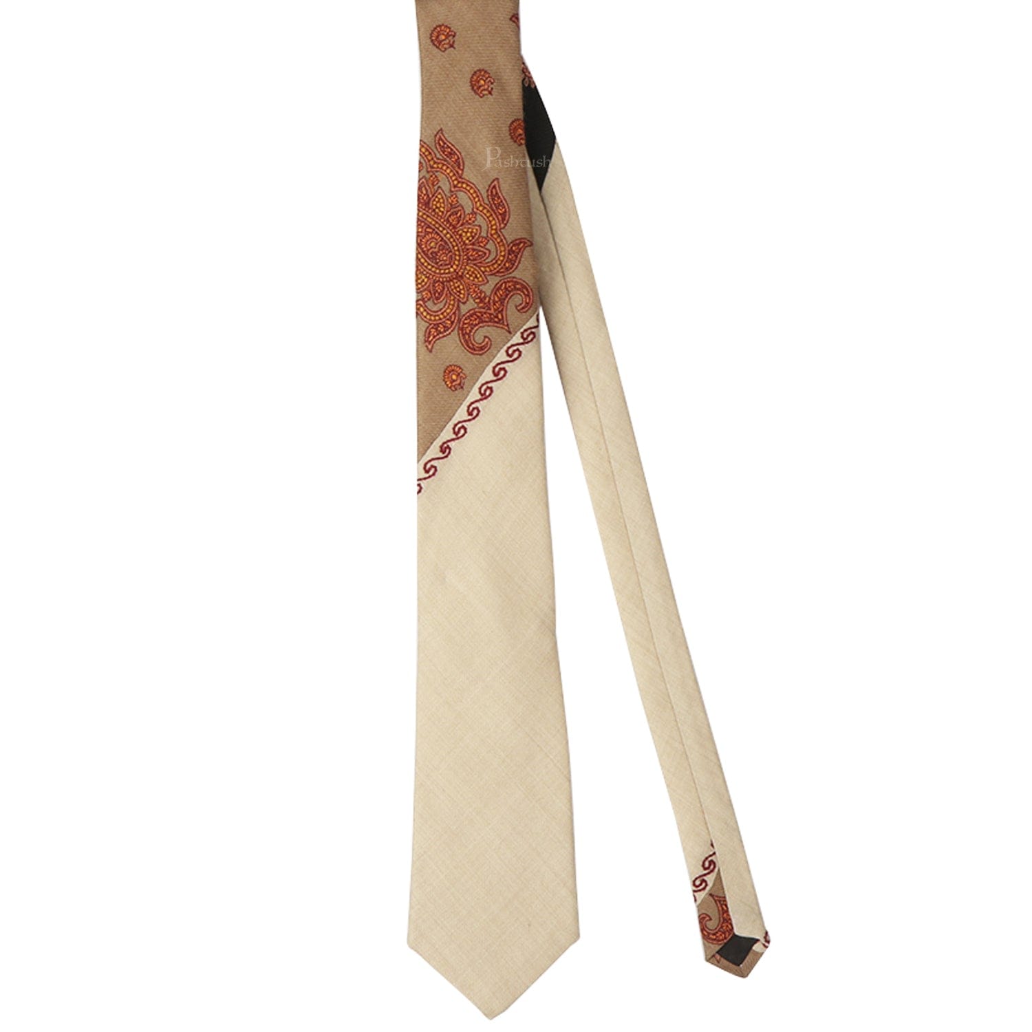 Pashtush India Mens Neckties Ties for Men Pashtush mens Fine Wool tie, Embroidered design, Multicolour